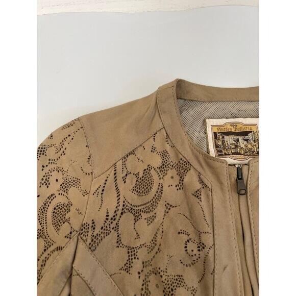 Vintage Vera Pelle Womens 8 Jacket Antica Pelleria Real Italian Leather Silk - Picture 12 of 16